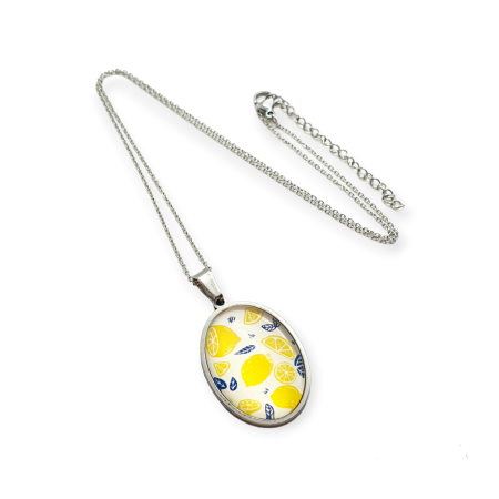 necklace steeil silver lemons2